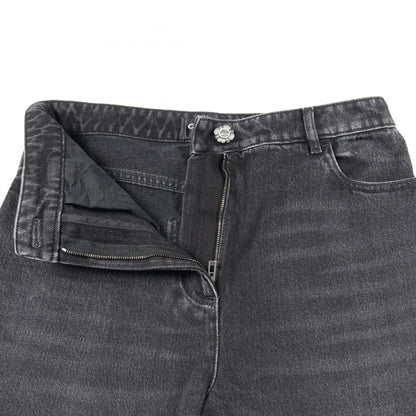 シャネル カメリアボタン コットンデニムパンツ