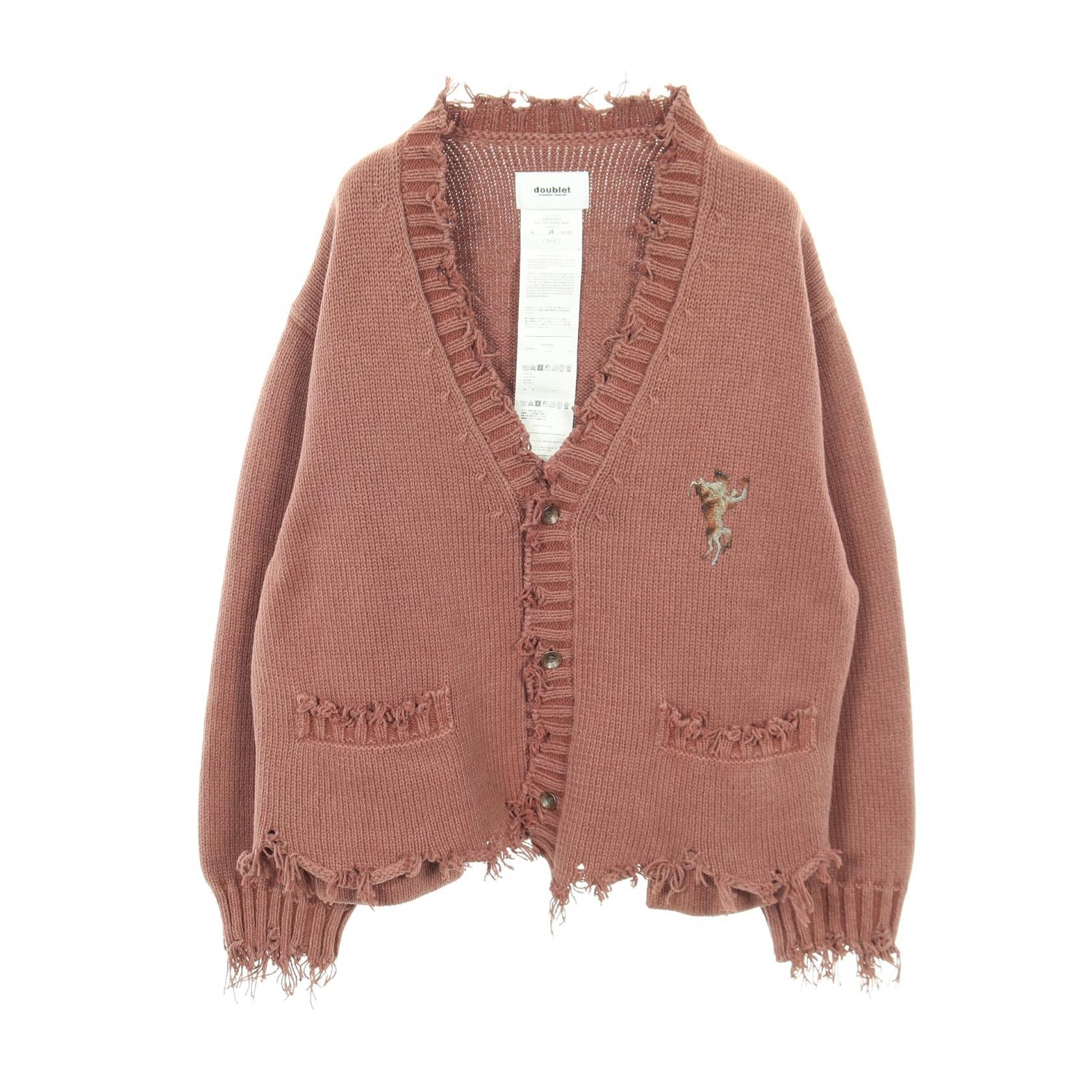 ダブレット OVERSIZED CUT-OFF CARDIGAN コットンカーディガン