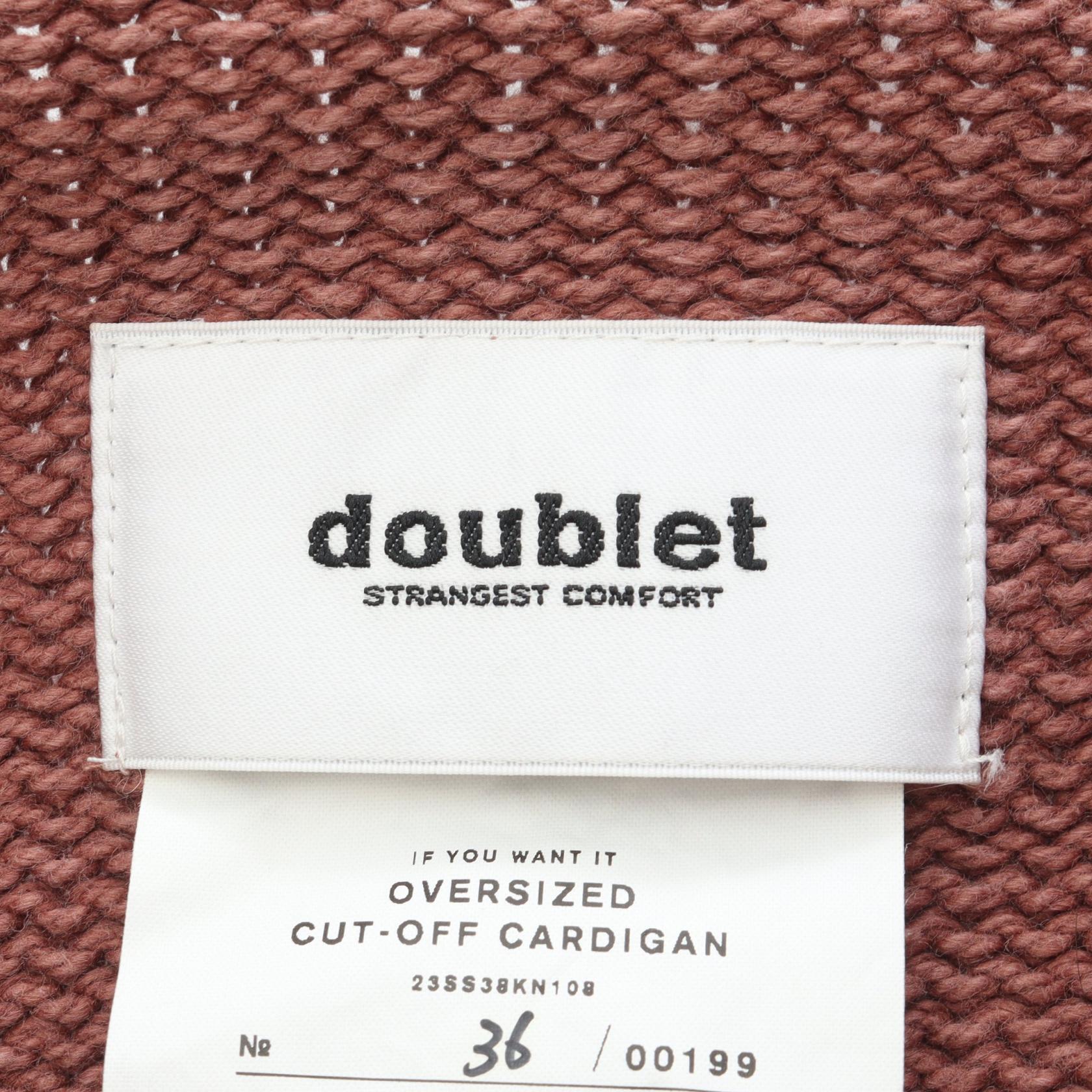 ダブレット OVERSIZED CUT-OFF CARDIGAN コットンカーディガン