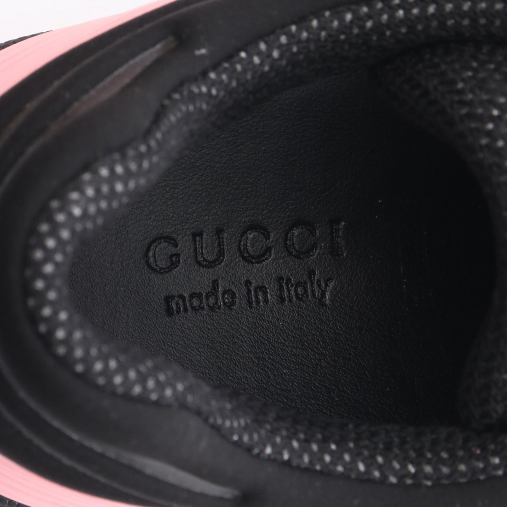 グッチ BASKET LOW レザー ラバー ファブリック スニーカー