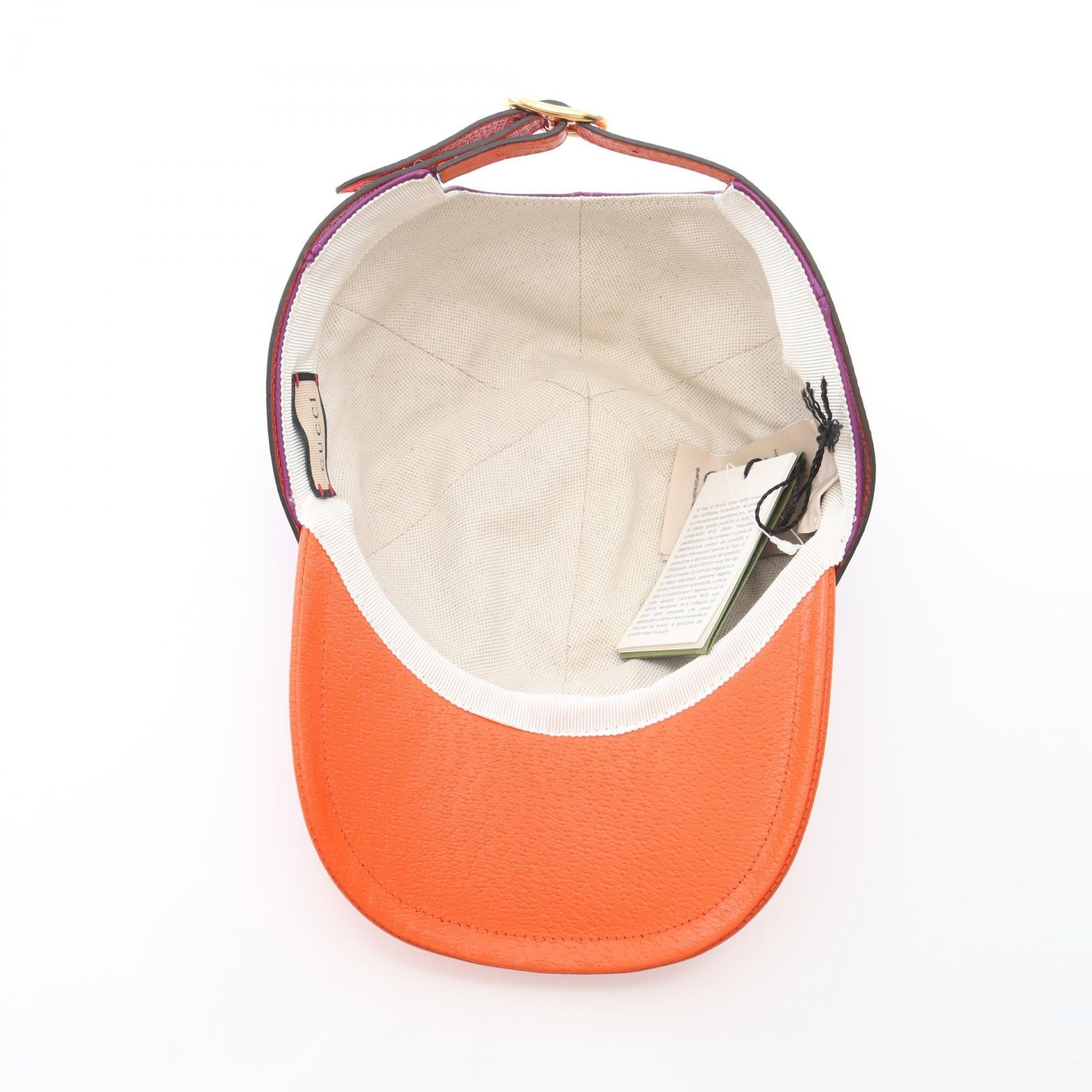 グッチ バイカラーレザーキャップ