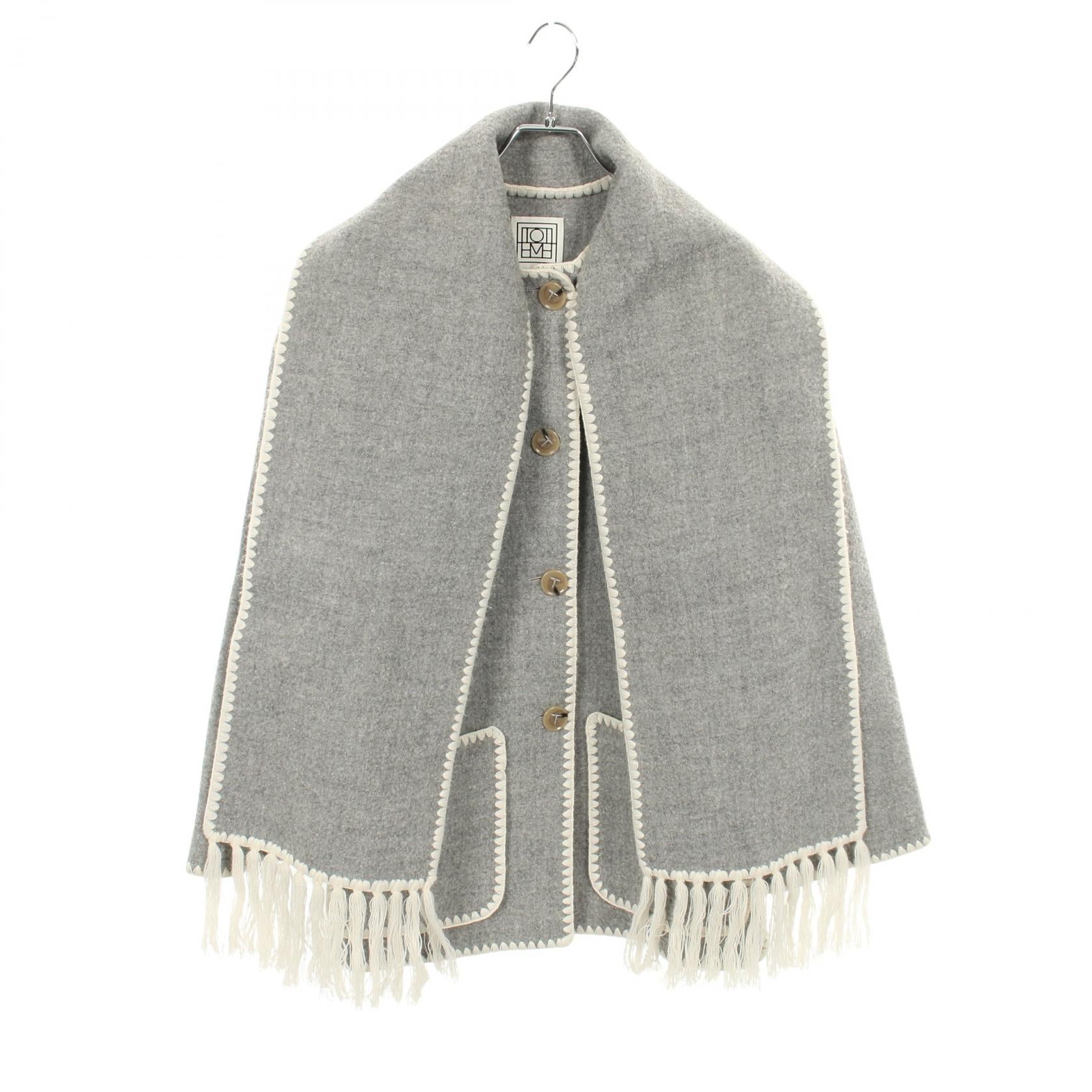 トーテム Embroidered scarf jacket ウールアウター