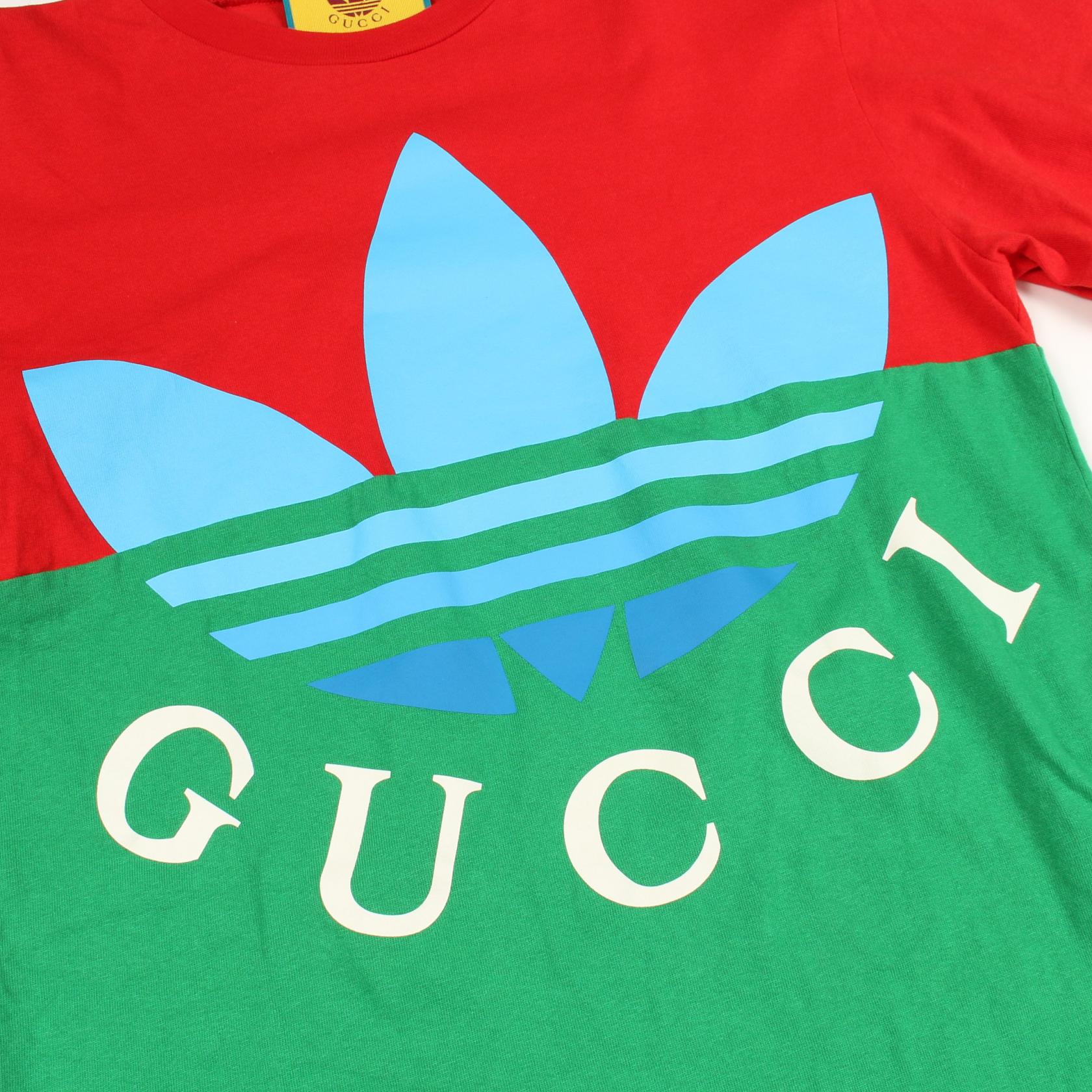 グッチ×アディダス コットン長袖Tシャツ