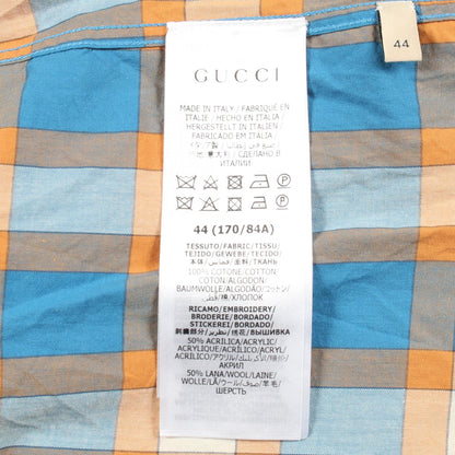 グッチ Freyja Hartas Animal Embroidery Check Shirt コットンシャツ