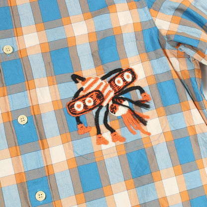 グッチ Freyja Hartas Animal Embroidery Check Shirt コットンシャツ
