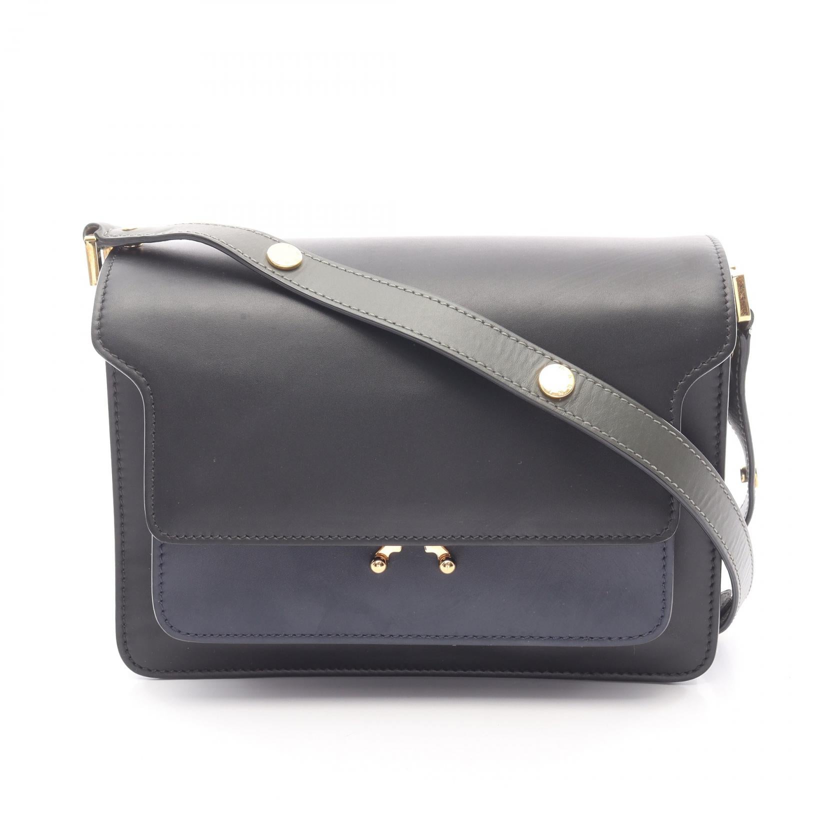 マルニ TRUNK レザー ショルダーバッグ