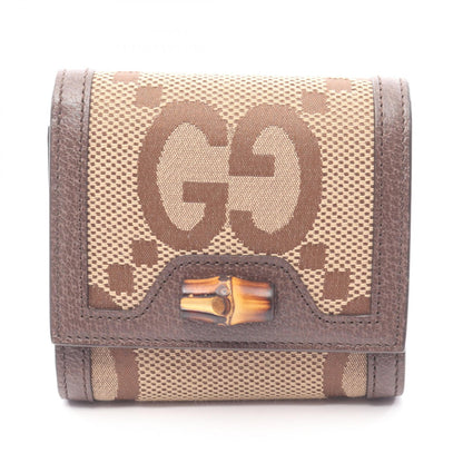 グッチ バンブージャンボGG キャンバスレザー財布