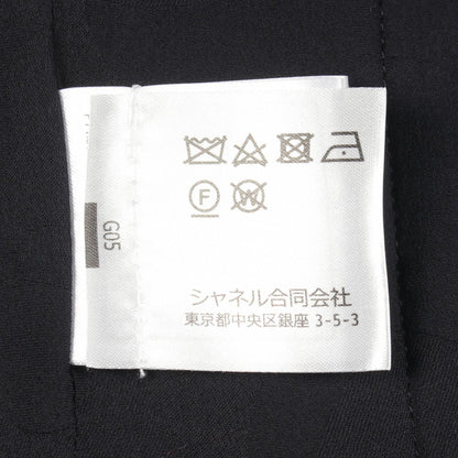 シャネル ビジューボタン ウールノーカラージャケット