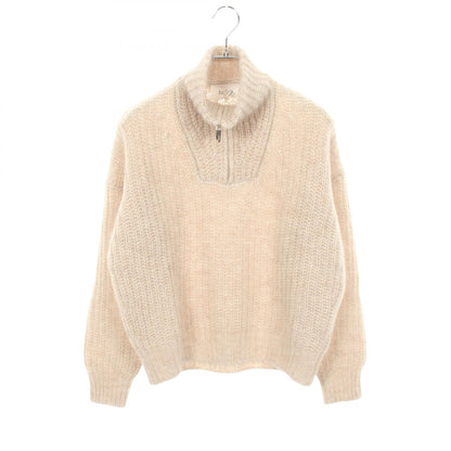 バッシュ ハーフジップ アルパカ混ニットトップス