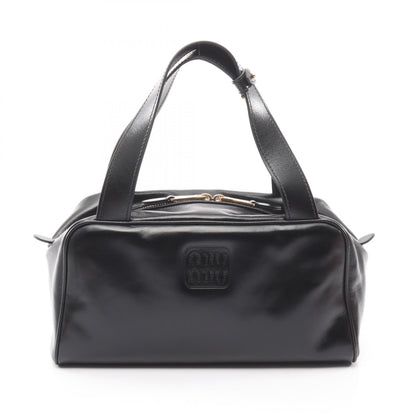 ミュウミュウ SOFTY SHINE レザーハンドバッグ