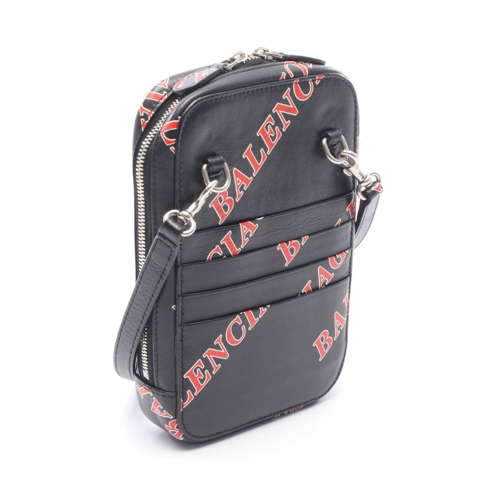 バレンシアガ CASH ZIP PHONE HOLDER レザーショルダーバッグ