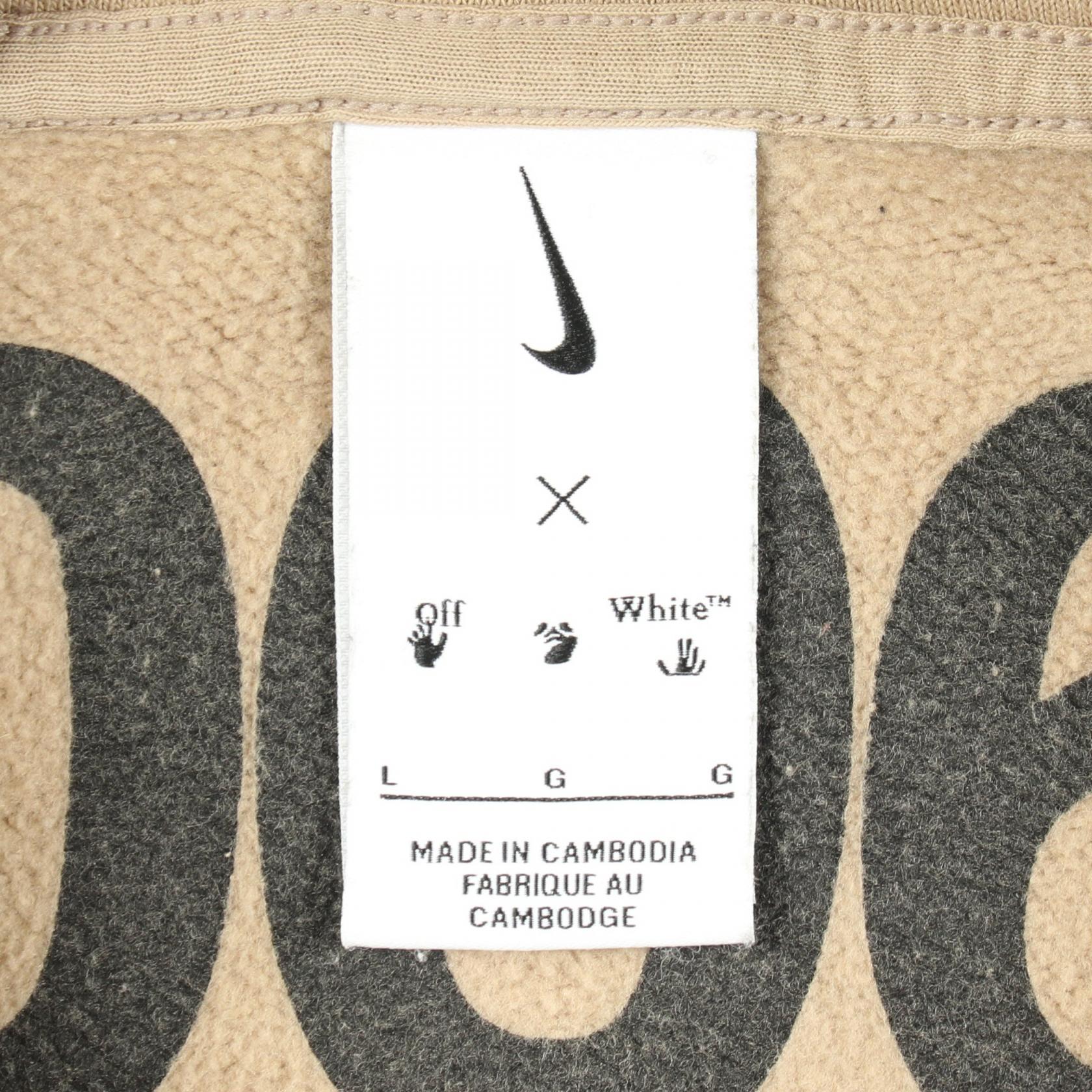 オフホワイト Nike NRG フリース コットンパーカー