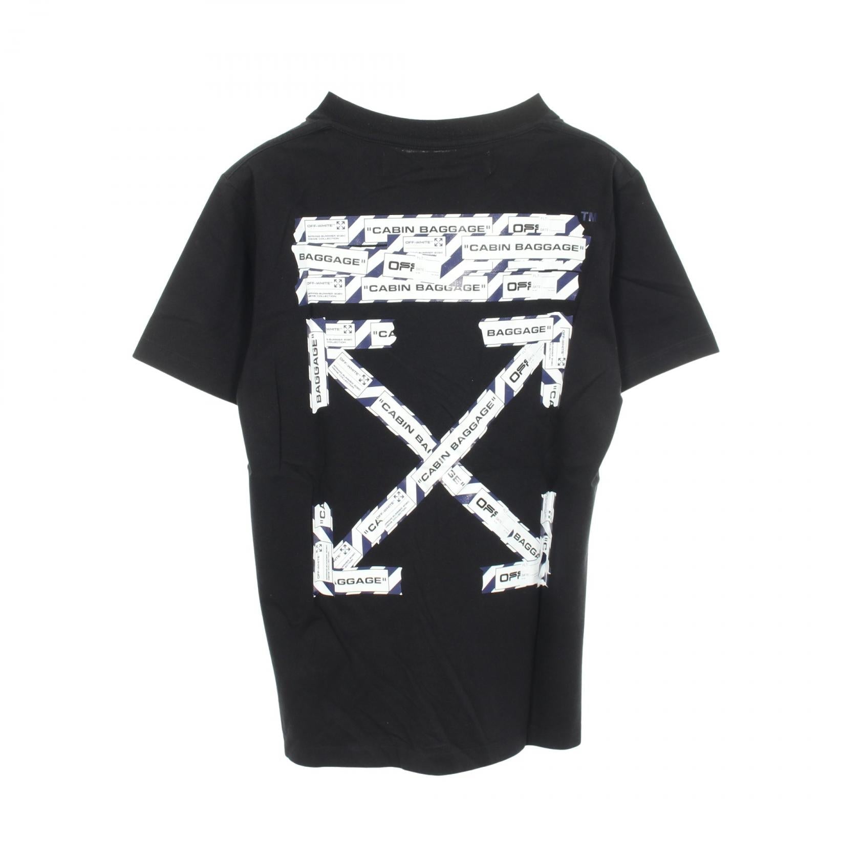 オフホワイト Airport Tape コットン半袖Tシャツ