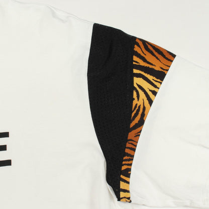セリーヌ ロゴプリント メッシュトリム レオパード コットン Tシャツ