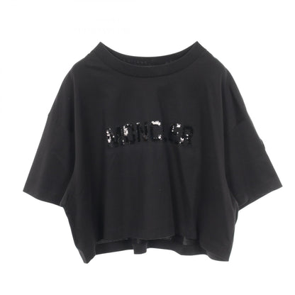 モンクレール スパンコールロゴ コットン クロップドTシャツ