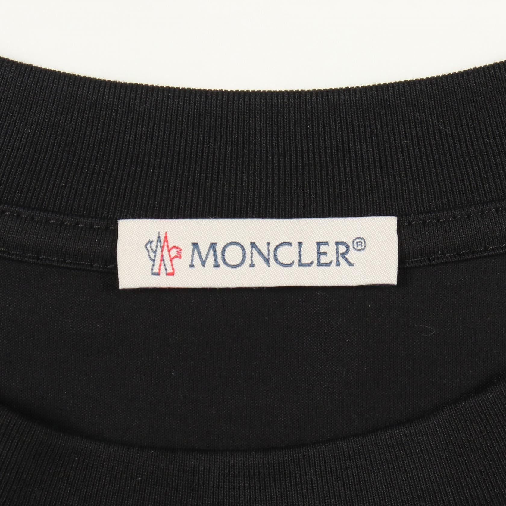 モンクレール スパンコールロゴ コットン クロップドTシャツ