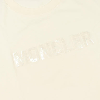 モンクレール スパンコールロゴ クロップド コットン Tシャツ