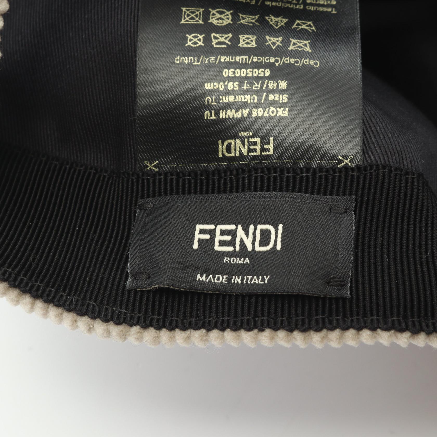 フェンディ FFロゴ コーデュロイ コットン キャップ