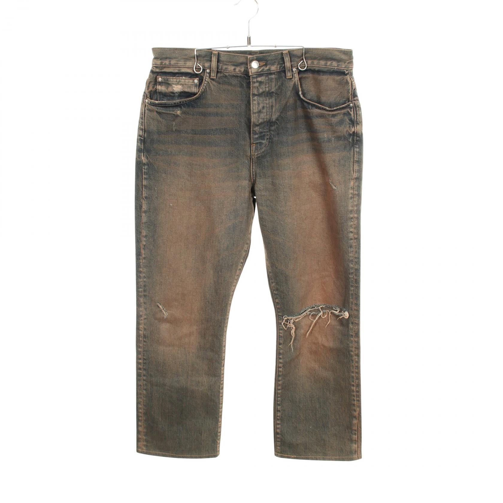 アミリ MA BAR STRAIGHTJEAN コットンジーンズ