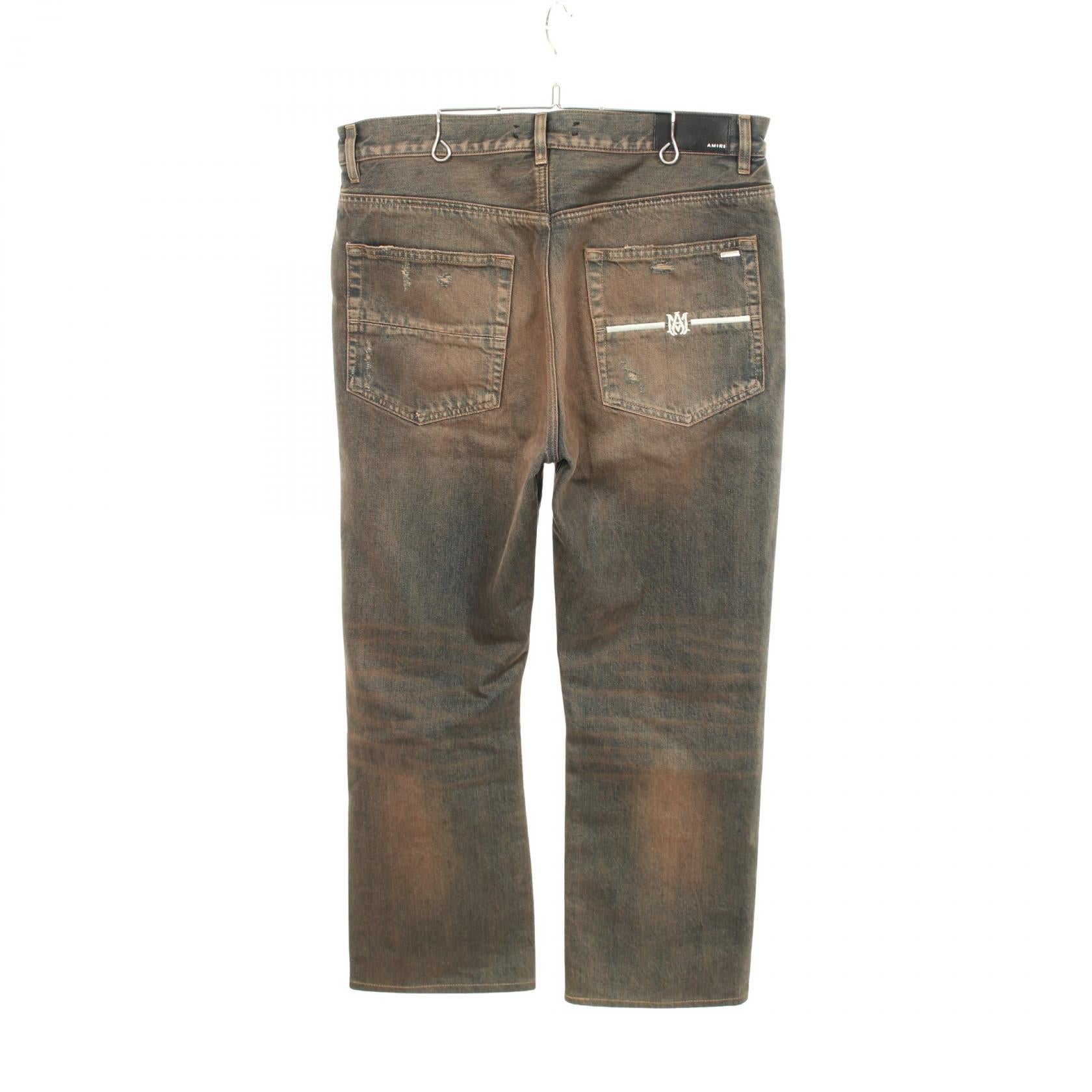 アミリ MA BAR STRAIGHTJEAN コットンジーンズ