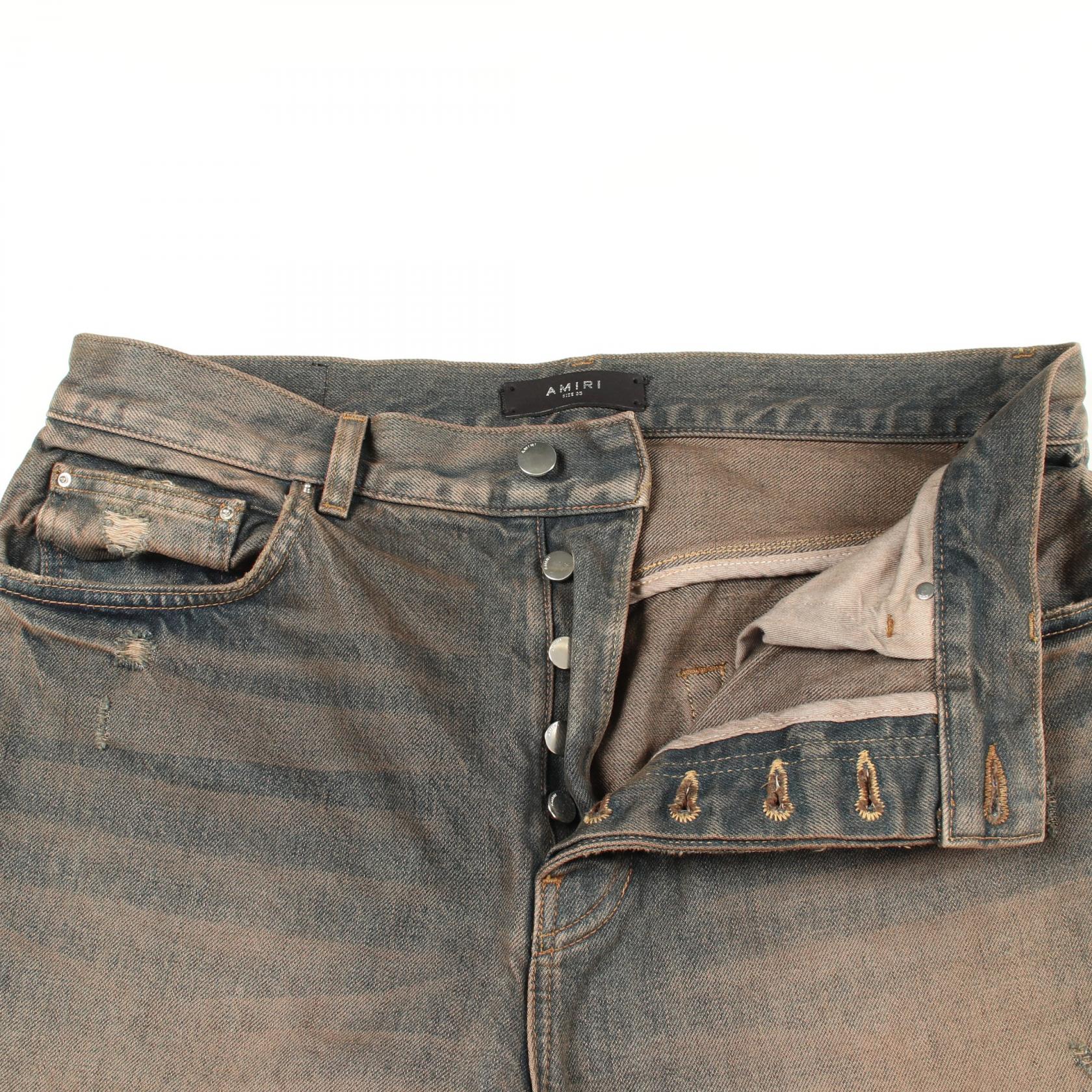 アミリ MA BAR STRAIGHTJEAN コットンジーンズ