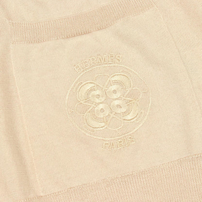 エルメス ロゴ刺繍 カシミヤシルク ロングカーディガン