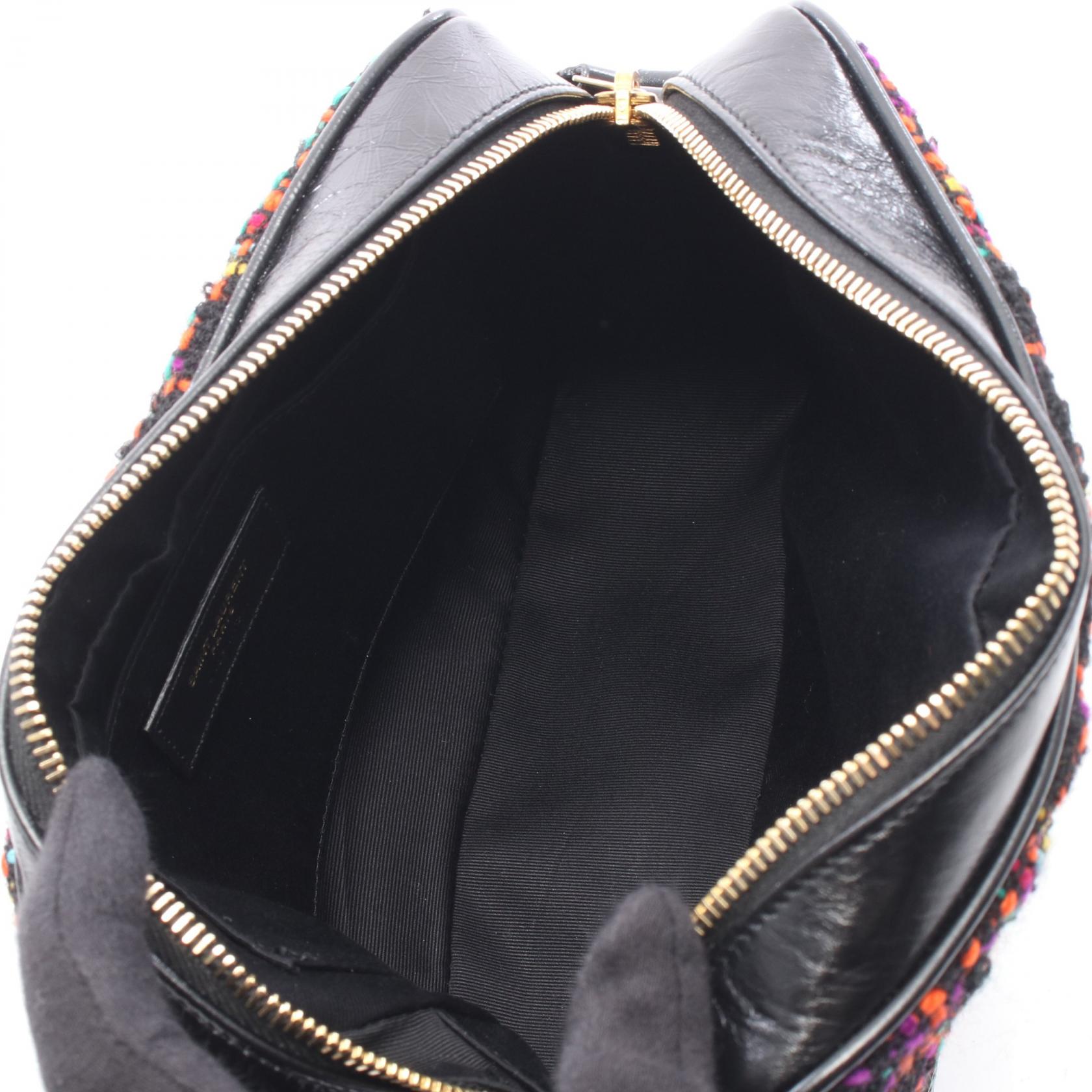 イヴサンローラン LOU ファブリック レザー ショルダーバッグ