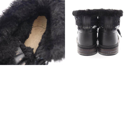 シャネル ココマーク ファブリック レザー ブーツ