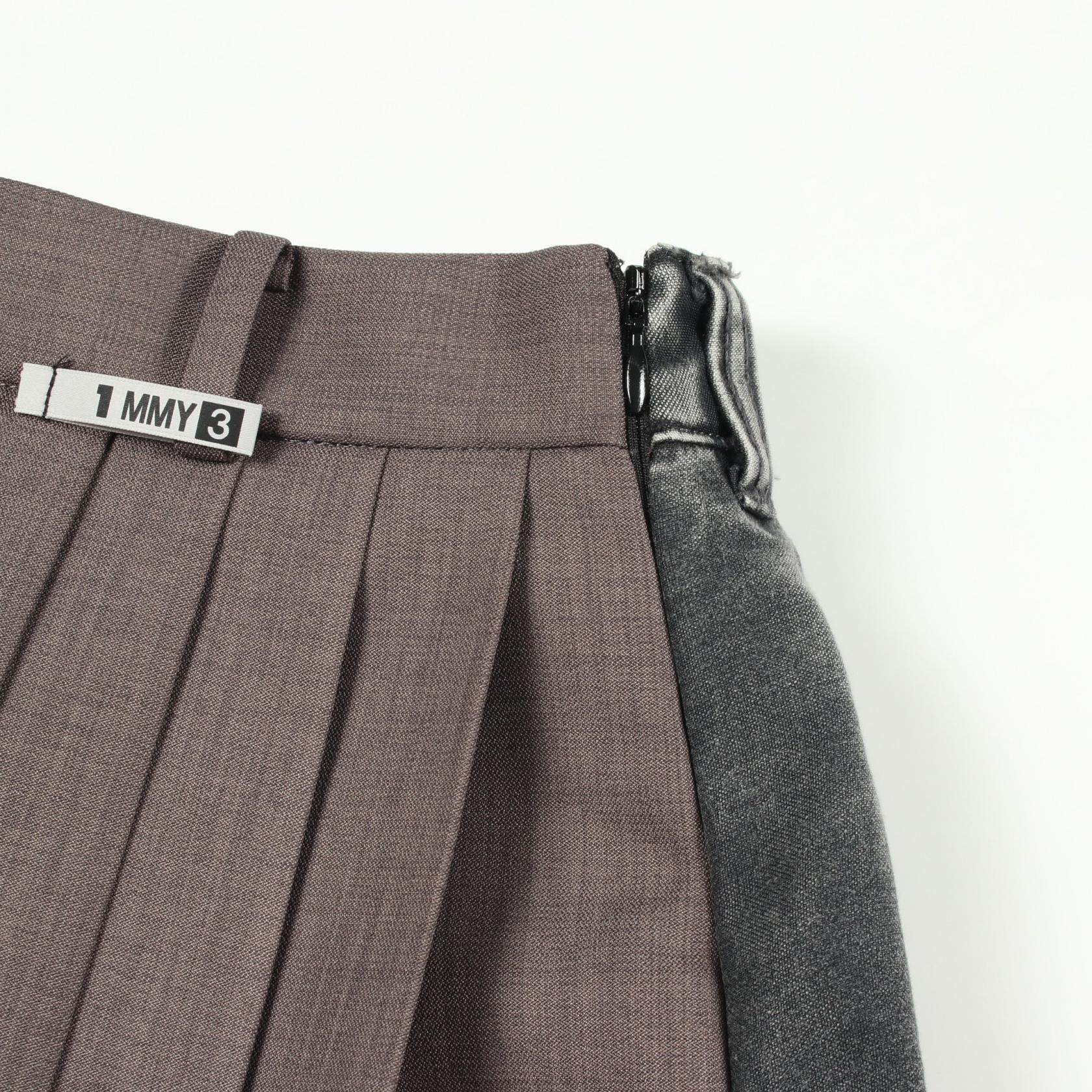 メゾンミハラヤスヒロ COMBINED PLEATS コットンポリエステルスカート