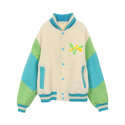 ルイヴィトン レインボープレイグラウンドバーシティブルゾン ウール レザー ジャケット