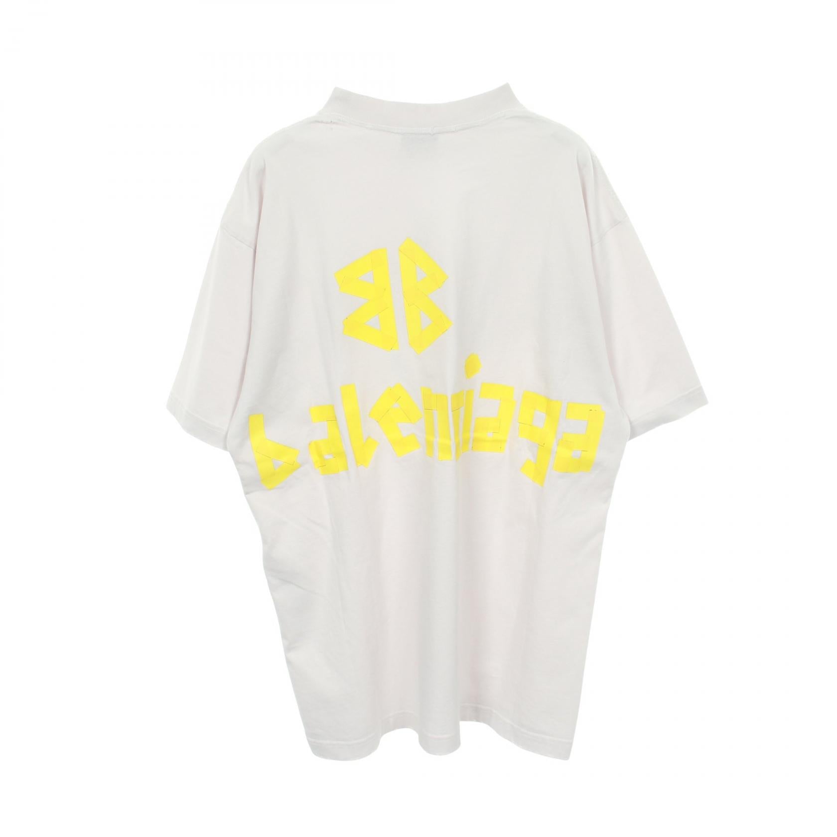 バレンシアガ TAPE TYPE BBロゴ コットン 半袖Tシャツ
