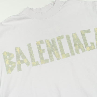 バレンシアガ TAPE TYPE BBロゴ コットン 半袖Tシャツ