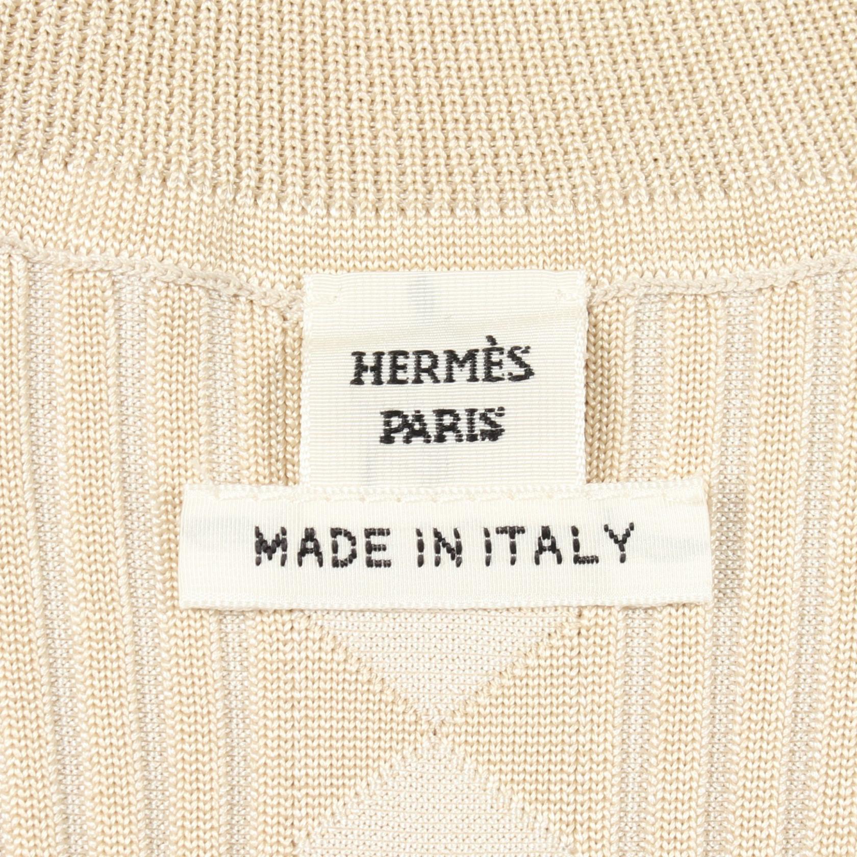 エルメス ショートドレス ロングスリーブ ワンピース シルク 34