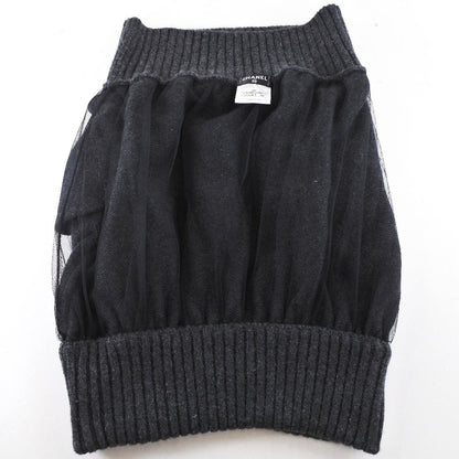 シャネル カシミアスカート グレー