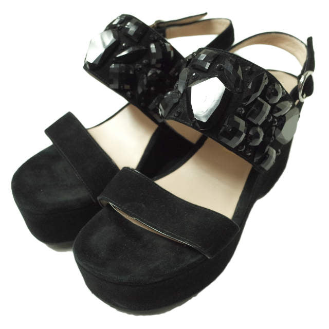 マークジェイコブス Lily Embellished Wedge Sandal スエードサンダル