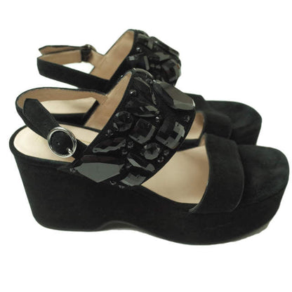 マークジェイコブス Lily Embellished Wedge Sandal スエードサンダル