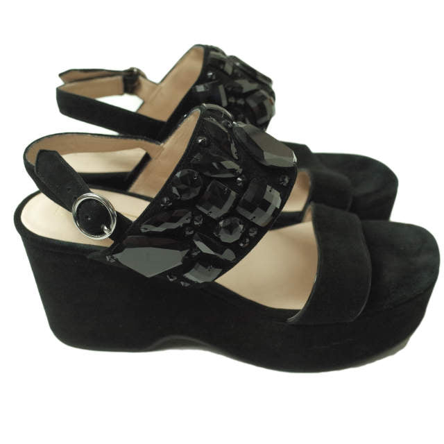 マークジェイコブス Lily Embellished Wedge Sandal スエードサンダル