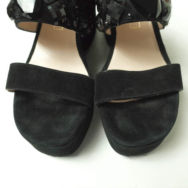 マークジェイコブス Lily Embellished Wedge Sandal スエードサンダル