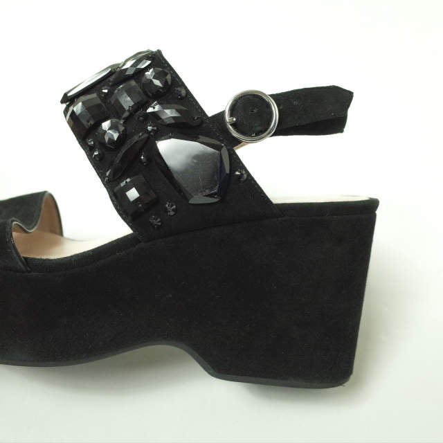 マークジェイコブス Lily Embellished Wedge Sandal スエードサンダル