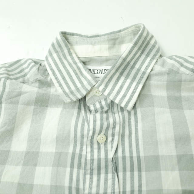 INDIVIDUALIZED SHIRTS グレー チェック シャツ