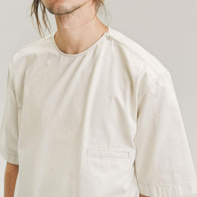 ルメール Button Neck Top コットンシャツ