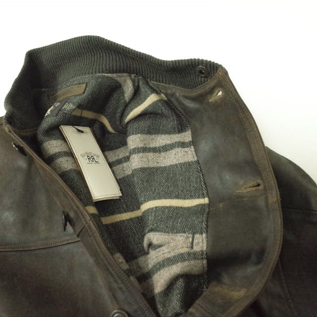 ダブルアールエル Leather Car Coat カウハイドジャケット