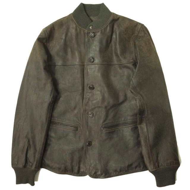 ダブルアールエル Leather Car Coat カウハイドジャケット
