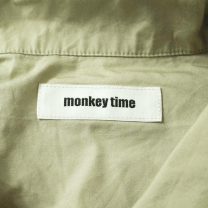 monkey time ブロード カラー ブロック シャツ コットン シャツ