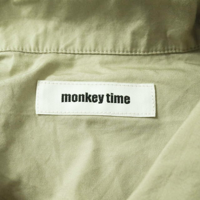 monkey time ブロード カラー ブロック シャツ コットン シャツ