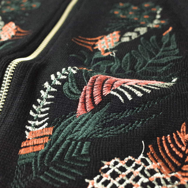 刺繍ニットジャケット