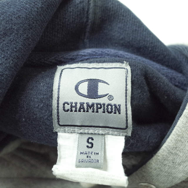 Champion V ガセット スウェット プルオーバー フーディー グレー