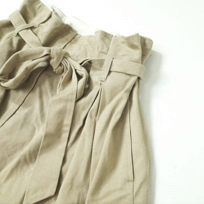 Ray BEAMS リボン タック ワイド ショーツ コットン