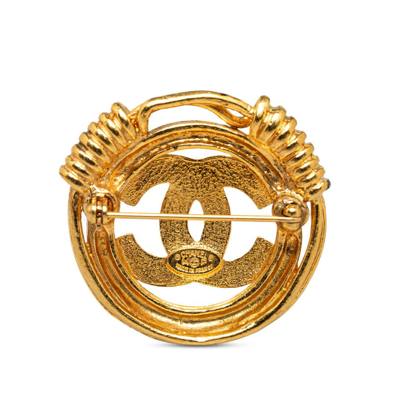 Chanel Gold Plated Coco Mark Brooch 94P