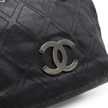 シャネル レザー ココマーク ダイヤモンドステッチ トートバッグ